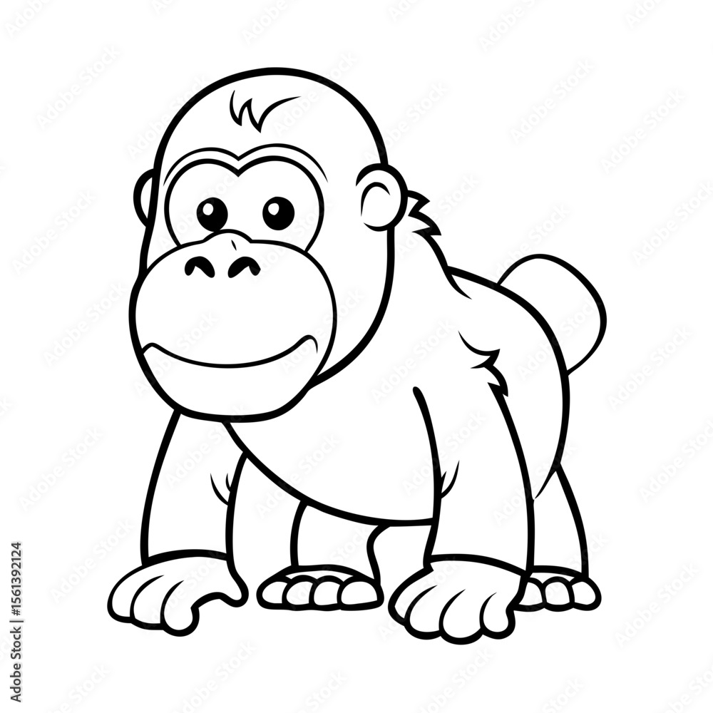 Fototapeta premium Gorilla cartoon clipart vector illustration 