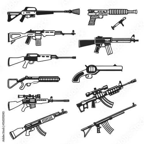 vector illustration of a gun