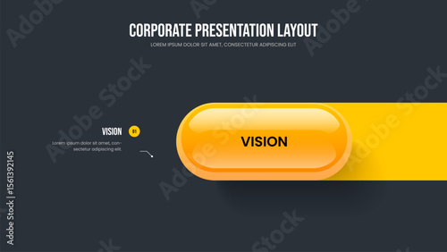Company Launch 1 Option Diagram Frame Layout. Sales Growth Presentation Design Vector Illustration. Corporate Briefing One Step Infographic Slideshow Template.
