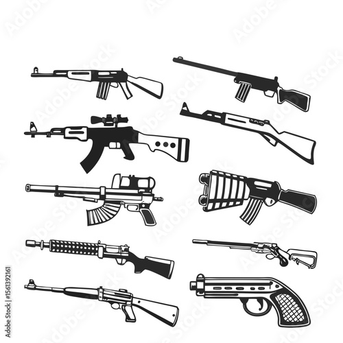 set of guns