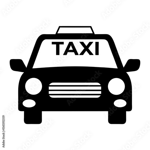 taxi sign isolated on white