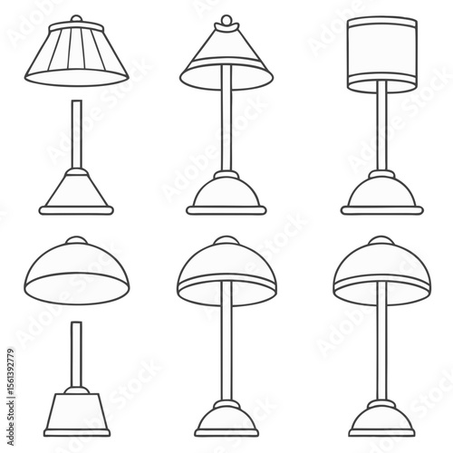 set of lamps vector