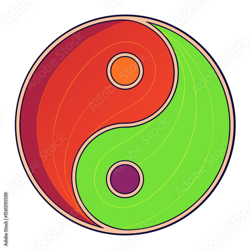 colorful symbol of yin yang