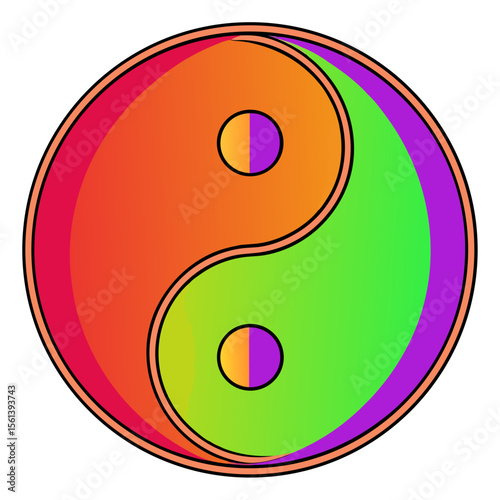 colorful symbol of yin yang