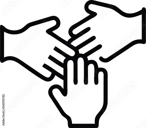 Teamwork hands icon