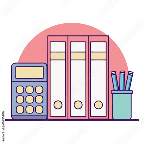 calculator and binders