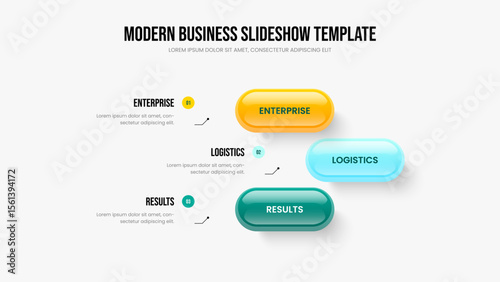 Financial Briefing 3 Option Diagram Frame Template. Service Analysis Slideshow Layout Vector Illustration. Modern Launch Three Element Infographic Presentation Design.