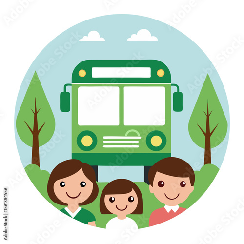 children with school bus