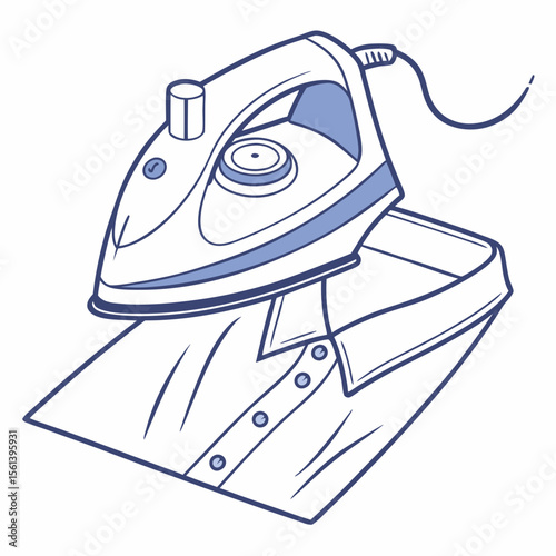 Ironed Shirt Icon Vector – Generative AI & Linocut Silhouette Style