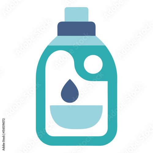 Laundry Detergent Bottle Icon – Generative AI Vector & Linocut Silhouette Design