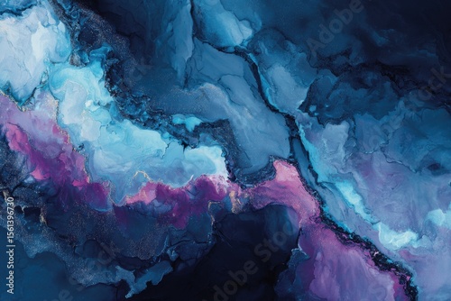 Abstract inky marbled texture in dark moody colors.