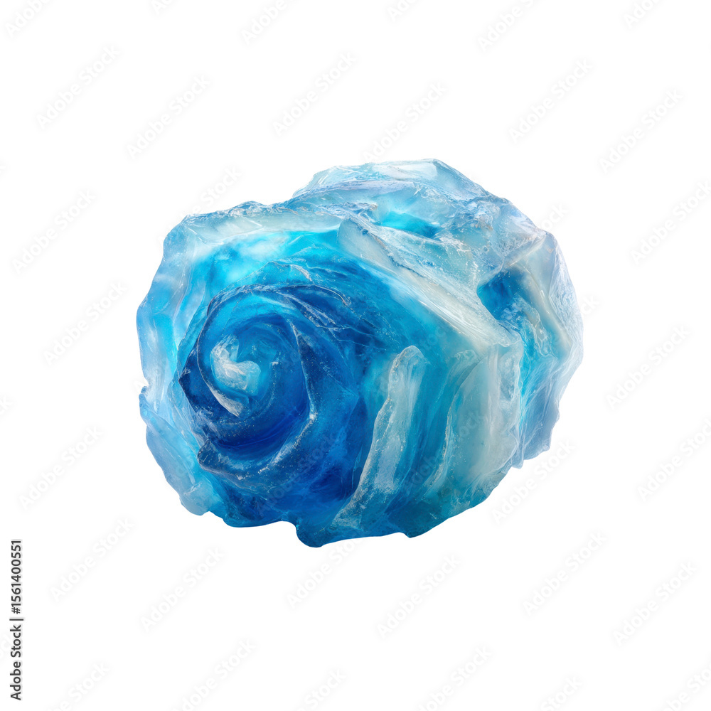 Obraz premium Abstract Blue Swirl Sculpture Ocean Inspired Resin Art