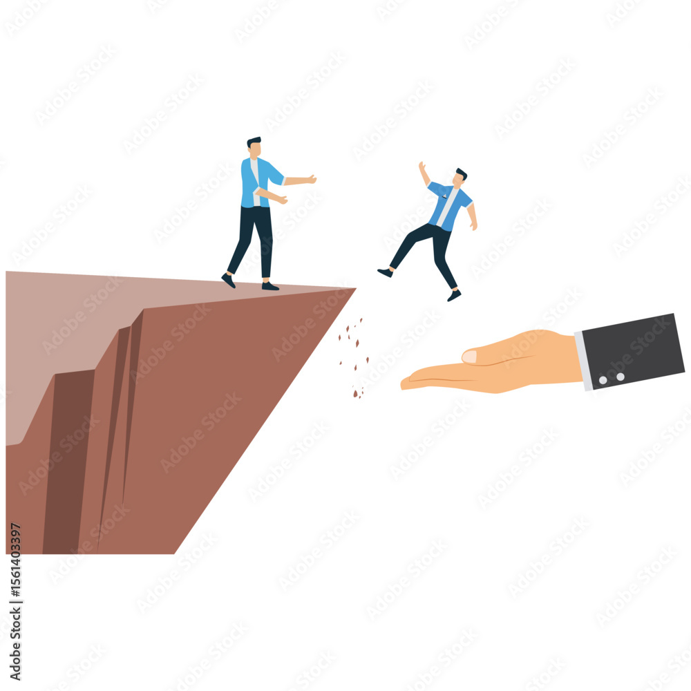 Fototapeta premium Helping Hand Supporting Falling Businessperson