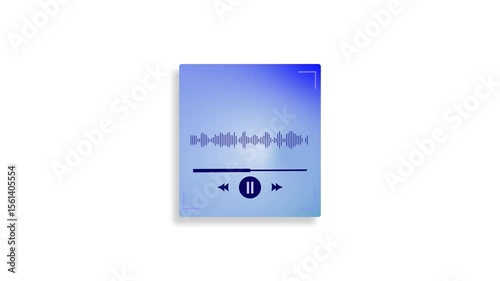 Vibrant sound waves dance to the rhythm  a sleek music player interface brought to life with smooth gradients and audio-reactive motion