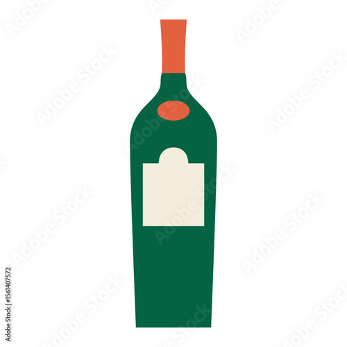 Minimal wine bottles, glasses of wine. Wine tasting concept. Flat vector illustration perfect for menu, cover design, promotion. Festive drink, wine party.