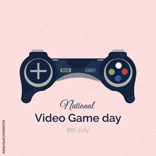 National Video Game Day vector, illustration. 8 July.