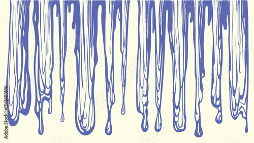 Illustration of multiple stylized blue icicles hanging down against a light background design element