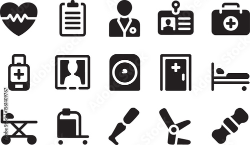 Medical Icons Healthcare, Hospital, and Doctor Symbols