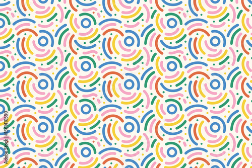 Colorful wave seamless pattern. Playful abstract doodle background for kids fabric, nursery wallpaper, or fun textile print.