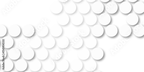 White tiles wall. round marble textures, ball tiles. Air Bubble wrap texture background. Top view pavement circle block white texture with seamless patterns floor background. Textured Background.