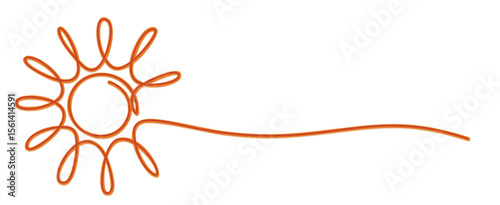 One line sun stylized symbol.