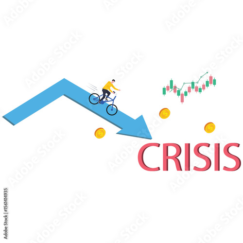Businessman Heading Into Economic Crisis