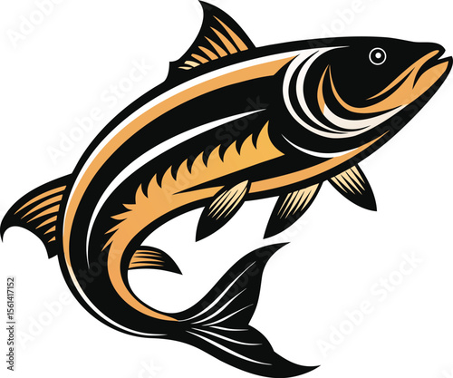 Elegant Salmon Silhouette With Interior Detailing