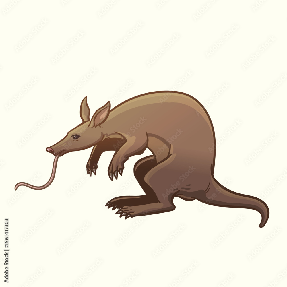 Fototapeta premium Aardvark Cartoon Illustration