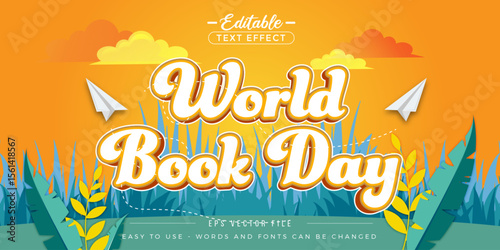 World Book Day poster, editable text effect.