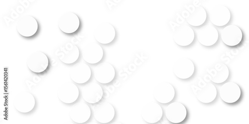 White tiles wall. round marble textures, ball tiles. Air Bubble wrap texture background. Top view pavement circle block white texture with seamless patterns floor background. Textured Background.