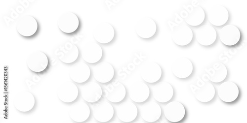 White tiles wall. round marble textures, ball tiles. Air Bubble wrap texture background. Top view pavement circle block white texture with seamless patterns floor background. Textured Background.