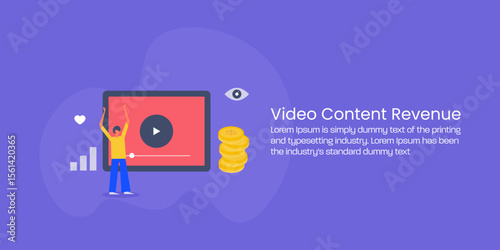 Content creator earning revenue from social media video, passive income.