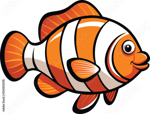 Kground Side View Of A Clownfish With Flowing Fin
