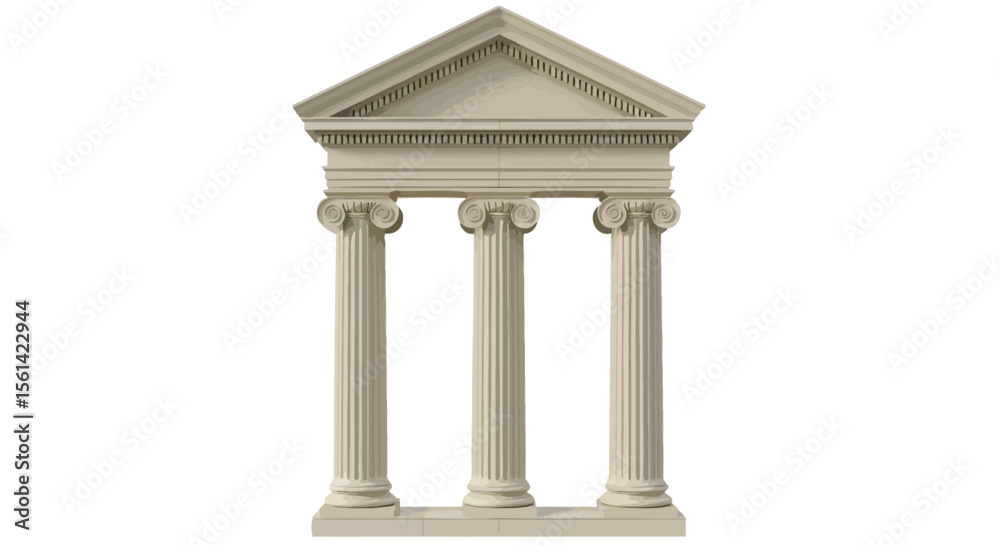 Fototapeta premium Isolated greek columns architecture design element for building facade use