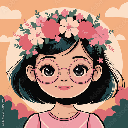 girl with flowers