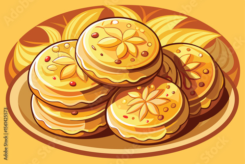 Sweet temptation: festive Christmas cookies for the family. Vector illustration.