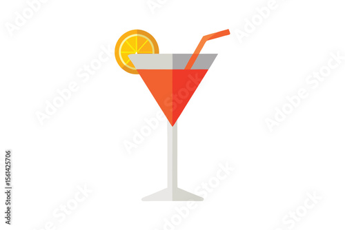 Vector illustration of a cocktail on a white background.