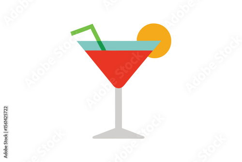 Vector illustration of a cocktail on a white background.