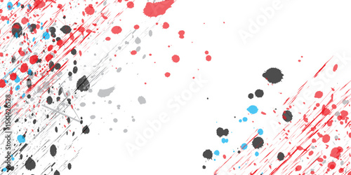 Artistic paint splash grunge background with brush strokes and color splatter.