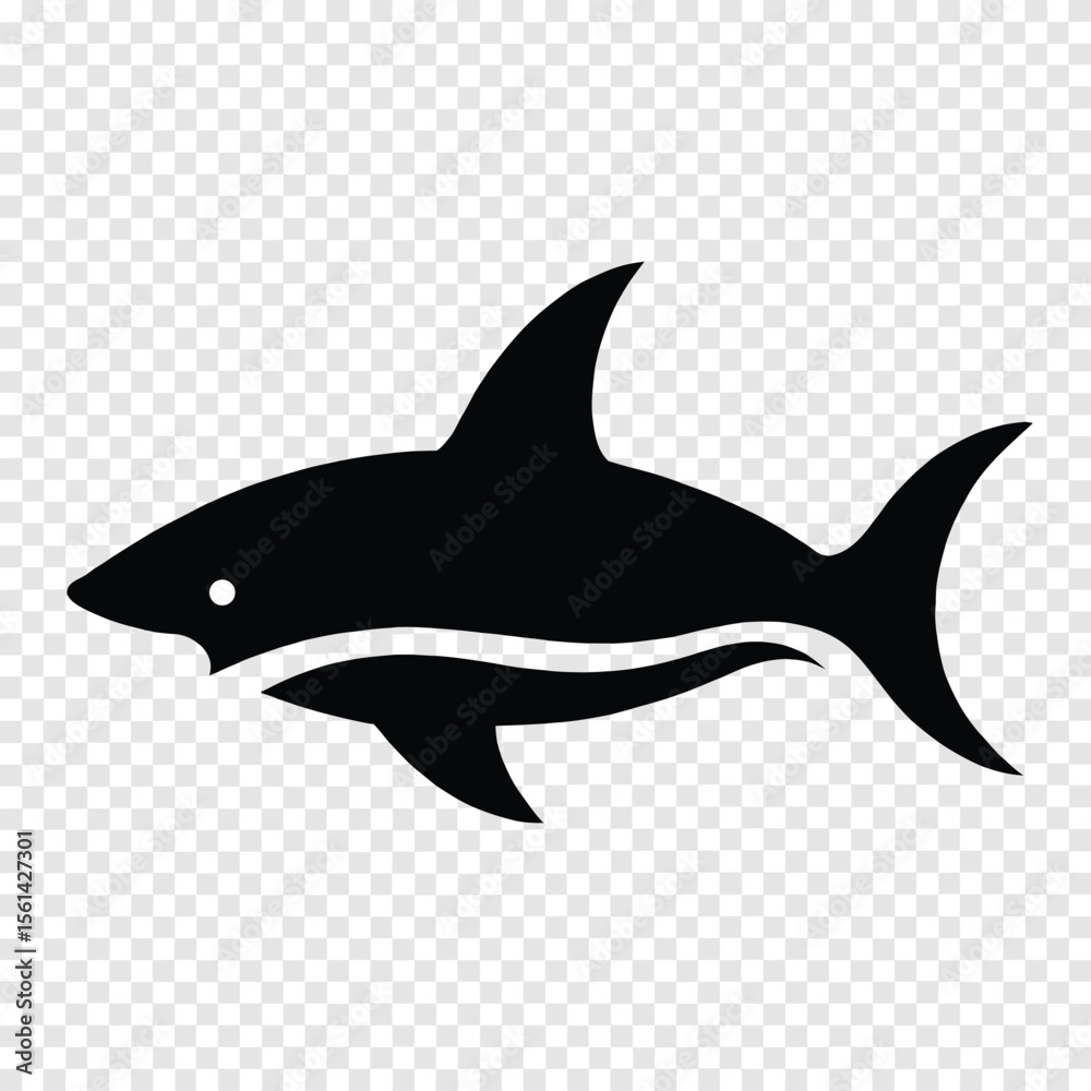 Fototapeta premium Simple Shark Dorsal Fin Cutting Through Water M