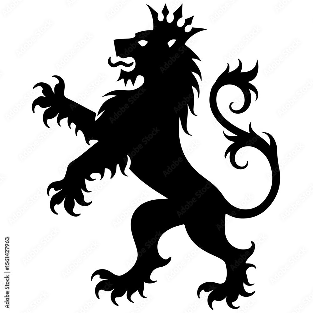 Naklejka premium Vector illustration of a lion animal, dog, silhouette, vector, mammal, illustration, wild, black, cat, lion, isolated, pet, animals, wildlife, nature, white, wolf, canine, horse, icon, zoo, tail, farm