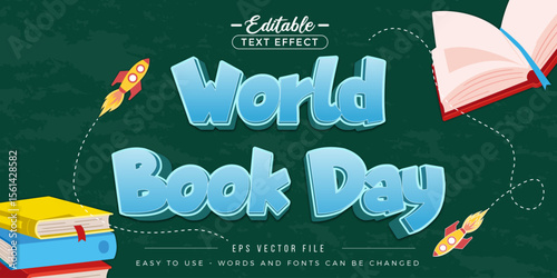 World book day editable text effect.
