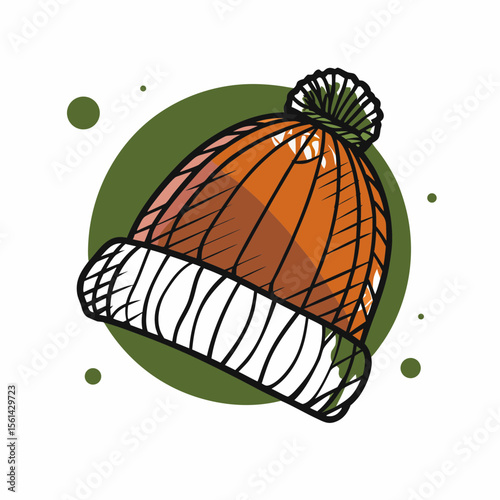 Knitted Hat for Start of Fall and Autumn Equinox, Cozy Design for Blogs, Fashion Websites, Seasonal Content, and Creative Projects  