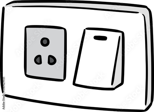 Illustration of electric switch and plug
