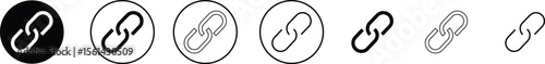 Attachment link icon set, Internet URL webpage url link vector. Chain, link symbol collection isolated on transparent background, Paperclip Hyperlink Icon. link From contact and communication device.