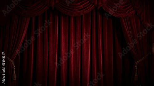 Wallpaper Mural Minimalist theatre stage spotlight red curtain
 Torontodigital.ca