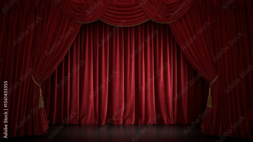custom made wallpaper toronto digitalMinimalist theatre stage spotlight red curtain
