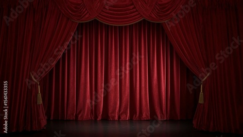 Wallpaper Mural Minimalist theatre stage spotlight red curtain
 Torontodigital.ca