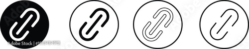 Attachment link icon set, Internet URL webpage url link vector. Chain, link symbol collection isolated on transparent background, Paperclip Hyperlink Icon. link From contact and communication device.