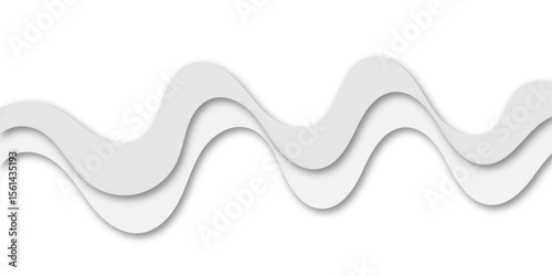 Abstract layered paper cut style background with smooth grey curves and shadows. Minimalistic wavy design perfect for modern presentations, website banners, or elegant graphic compositions.